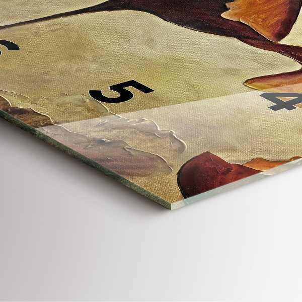 Wanduhr modern quadratisch Gemalte Mohnblumen