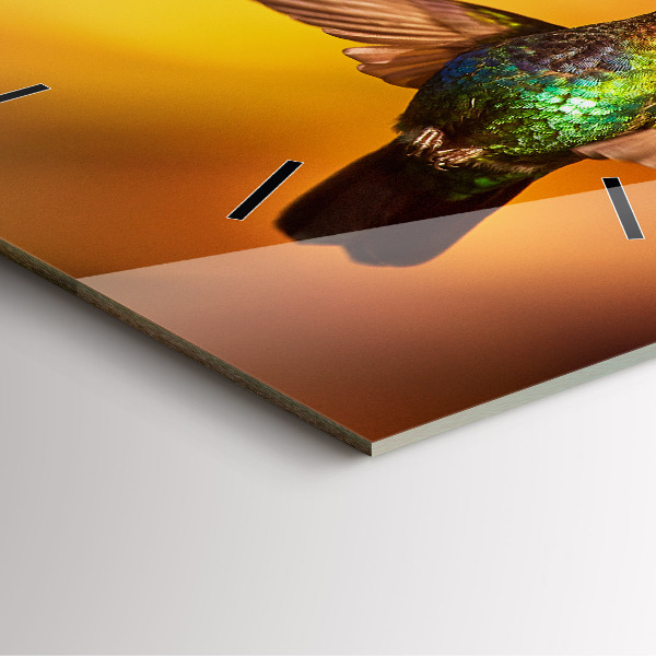 Wanduhr quadratisch Kolibri Vogel