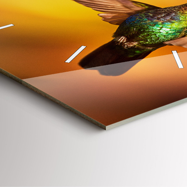 Wanduhr quadratisch Kolibri Vogel