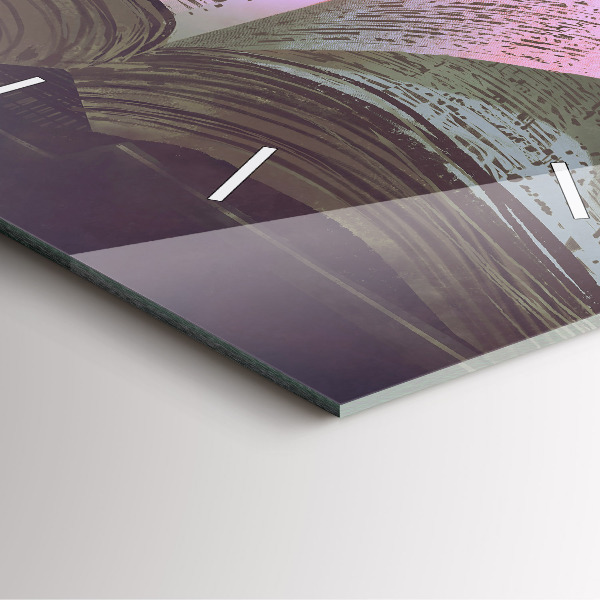 Wanduhr modern quadratisch Abstraktes Buch