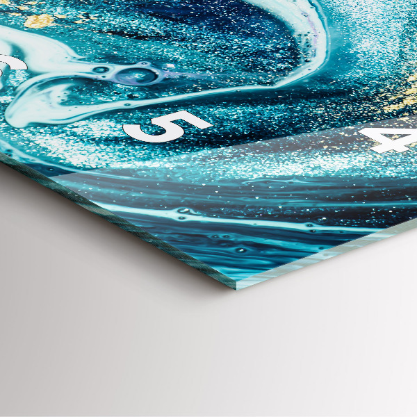 Wanduhr quadratisch Abstrakte Murmel