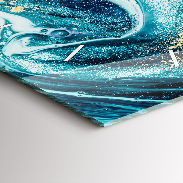 Wanduhr quadratisch Abstrakte Murmel