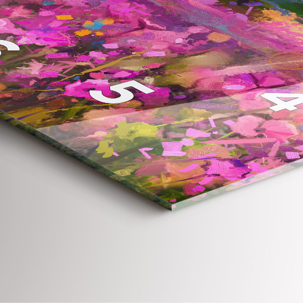 Wanduhr modern quadratisch Landschaft aus Natur und Blumen