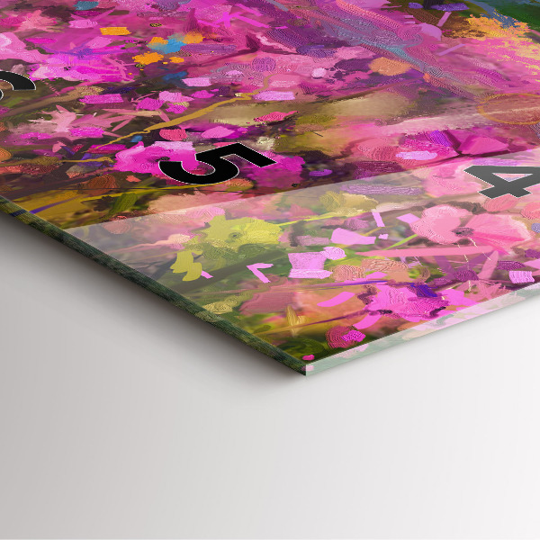 Wanduhr modern quadratisch Landschaft aus Natur und Blumen