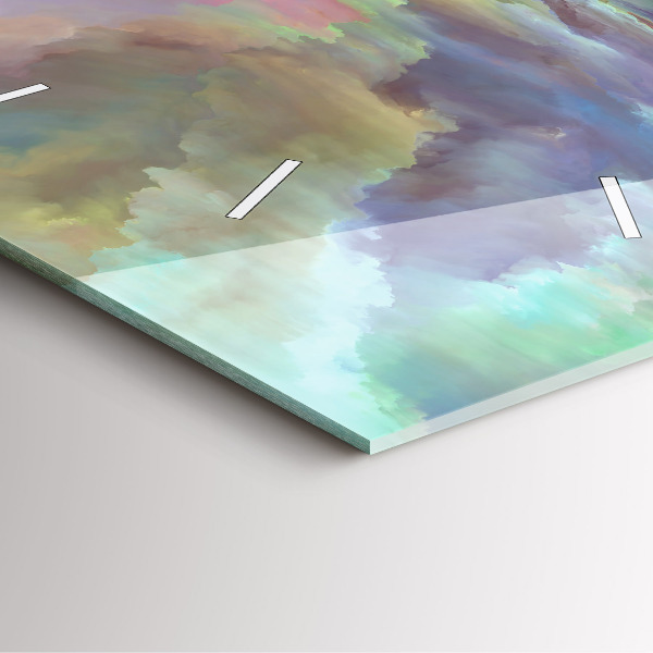 Wanduhr quadratisch Abstrakte Landschaft