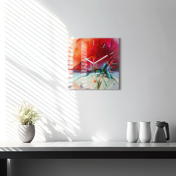 Wanduhr quadratisch mit motiv Reihen von Gewürzen