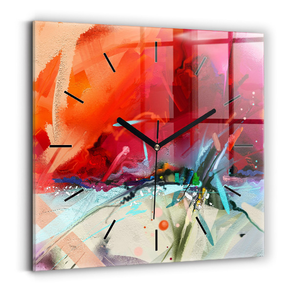 Wanduhr quadratisch mit motiv Reihen von Gewürzen