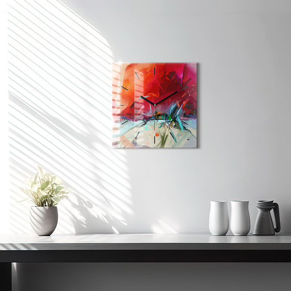 Wanduhr quadratisch mit motiv Reihen von Gewürzen