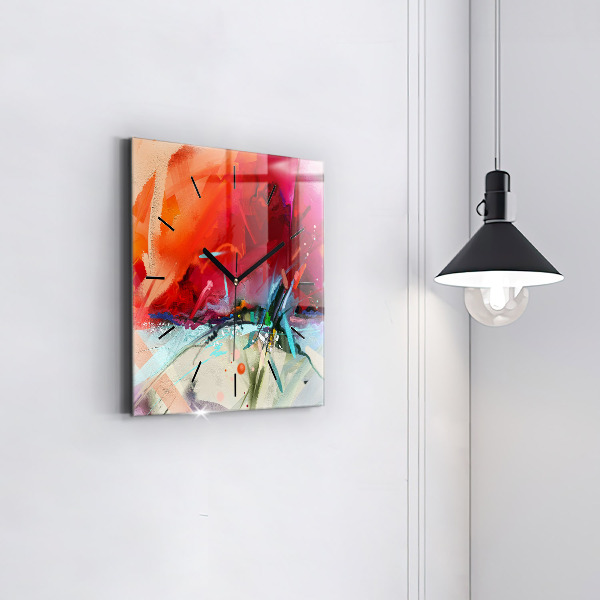 Wanduhr quadratisch mit motiv Reihen von Gewürzen