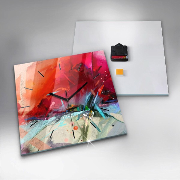 Wanduhr quadratisch mit motiv Reihen von Gewürzen