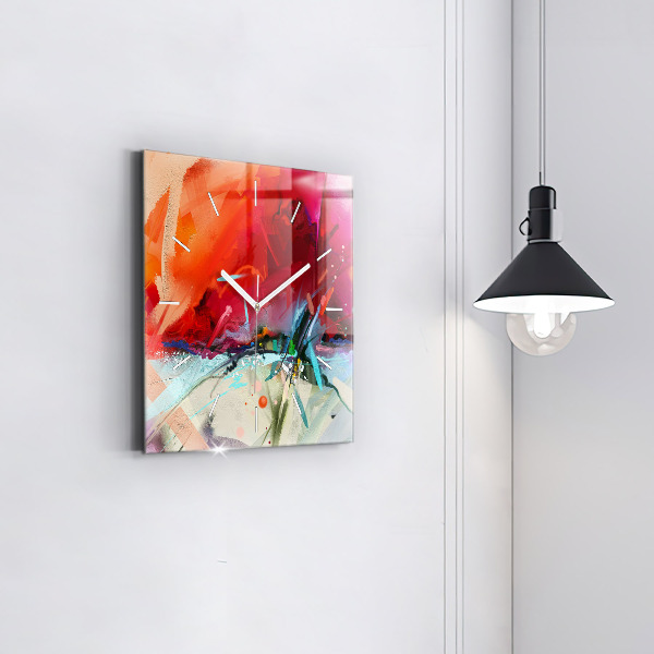 Wanduhr quadratisch mit motiv Reihen von Gewürzen