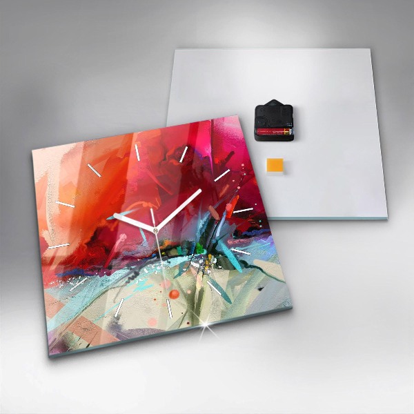 Wanduhr quadratisch mit motiv Reihen von Gewürzen