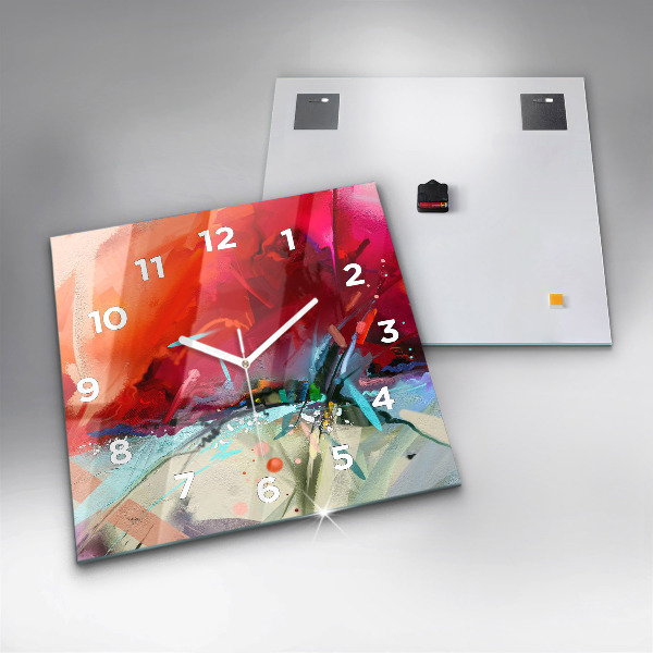 Wanduhr quadratisch mit motiv Reihen von Gewürzen