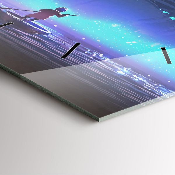 Wanduhr quadratisch Fantasie-Segelschiff