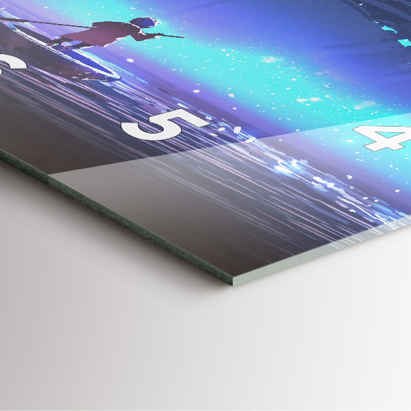 Wanduhr quadratisch Fantasie-Segelschiff