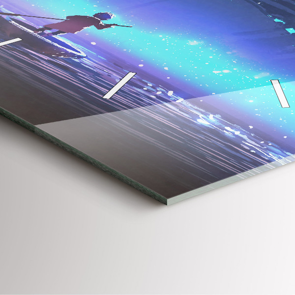 Wanduhr quadratisch Fantasie-Segelschiff