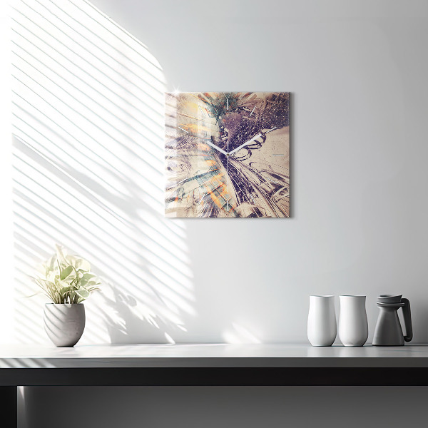 Wanduhr modern quadratisch Abstrakter Mechanismus