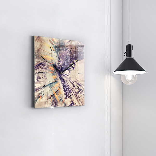 Wanduhr modern quadratisch Abstrakter Mechanismus