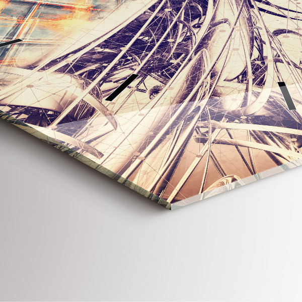 Wanduhr modern quadratisch Abstrakter Mechanismus