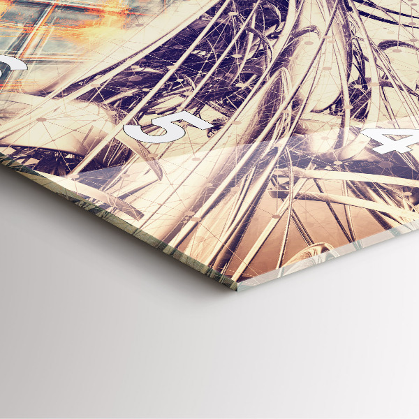 Wanduhr modern quadratisch Abstrakter Mechanismus