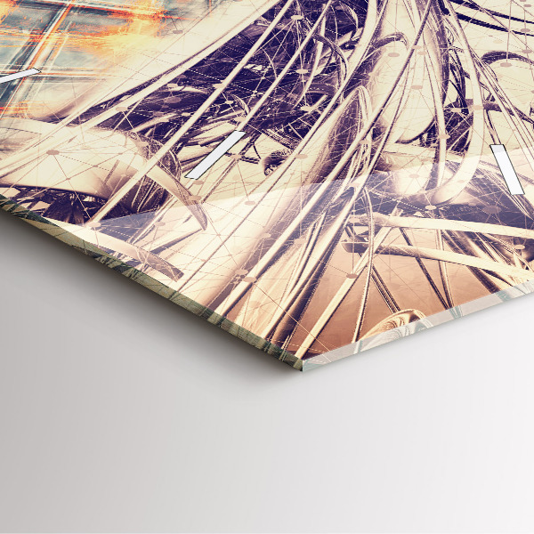 Wanduhr modern quadratisch Abstrakter Mechanismus