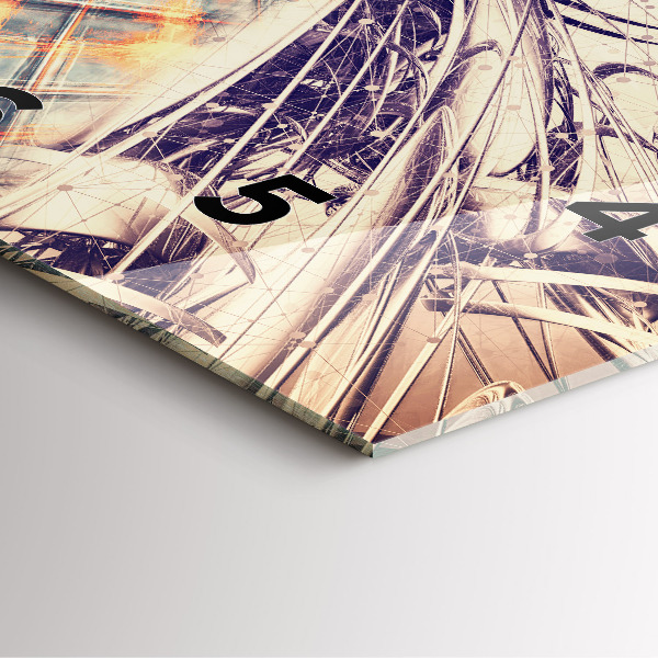 Wanduhr modern quadratisch Abstrakter Mechanismus