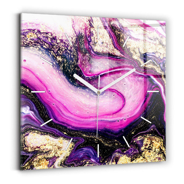 Wanduhr quadratisch Abstrakte Murmel