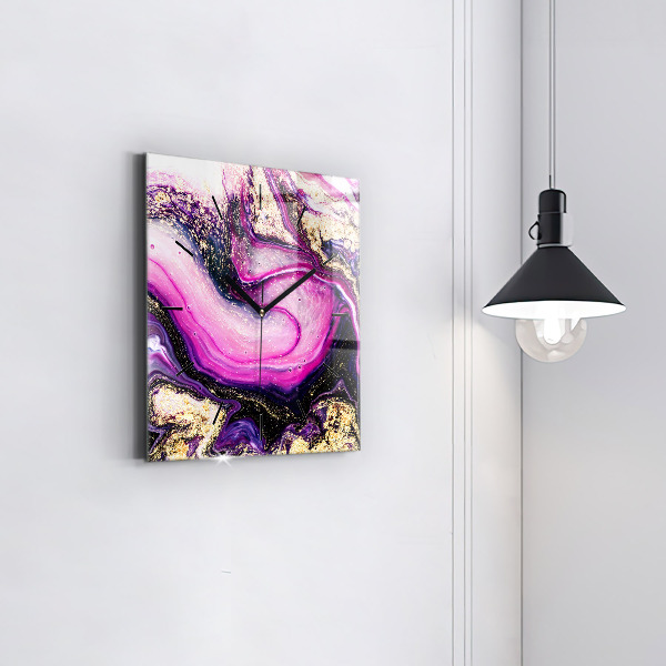 Wanduhr quadratisch Abstrakte Murmel