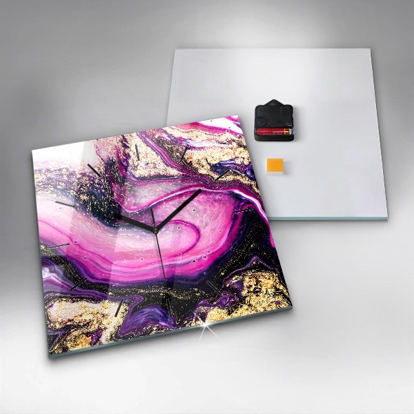 Wanduhr quadratisch Abstrakte Murmel