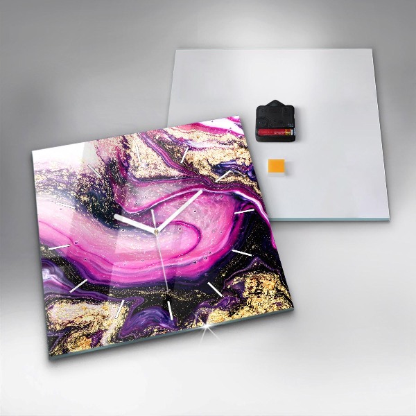 Wanduhr quadratisch Abstrakte Murmel