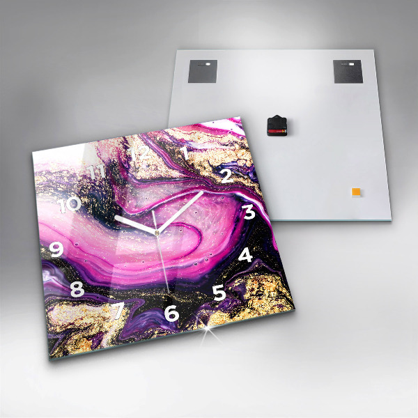 Wanduhr quadratisch Abstrakte Murmel