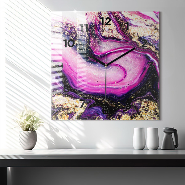 Wanduhr quadratisch Abstrakte Murmel