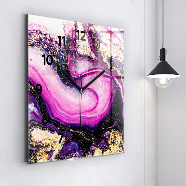 Wanduhr quadratisch Abstrakte Murmel