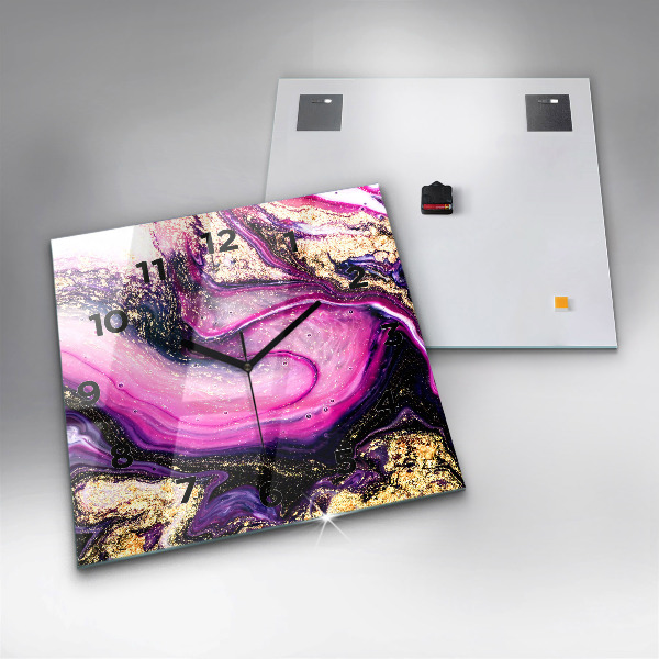 Wanduhr quadratisch Abstrakte Murmel