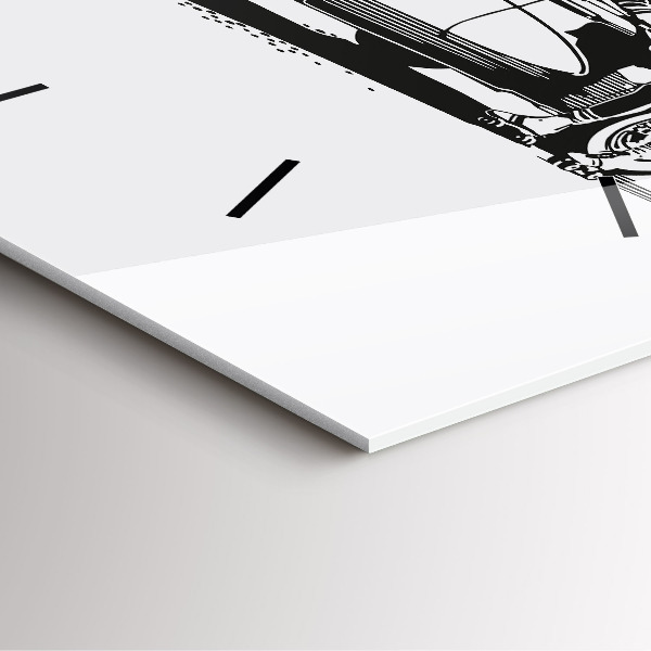 Wanduhr quadratisch Retro-Illustration