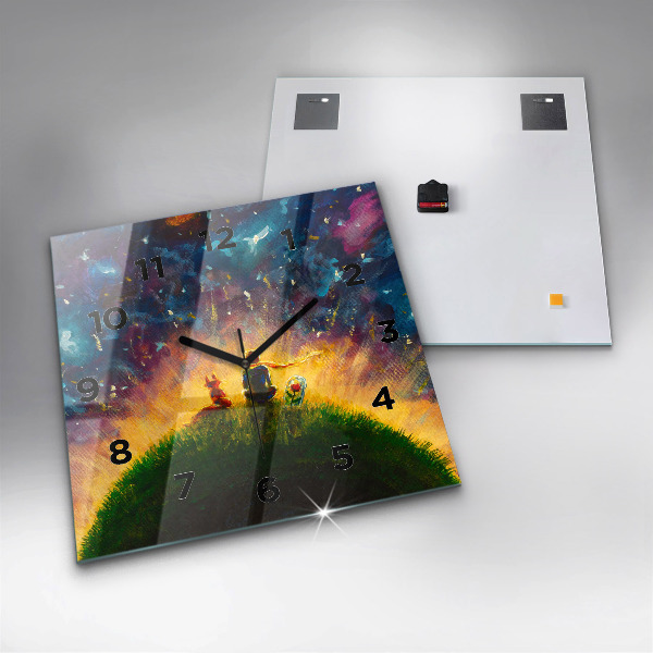 Wanduhr quadratisch Abstrakter kleiner Prinz