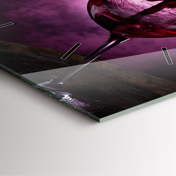 Wanduhr modern quadratisch Weinglas