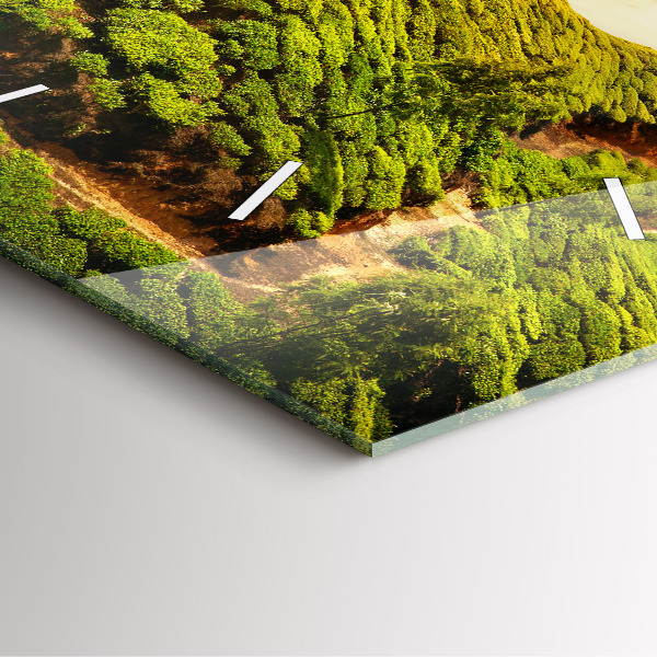 Wanduhr quadratisch mit motiv Tee-Hügel