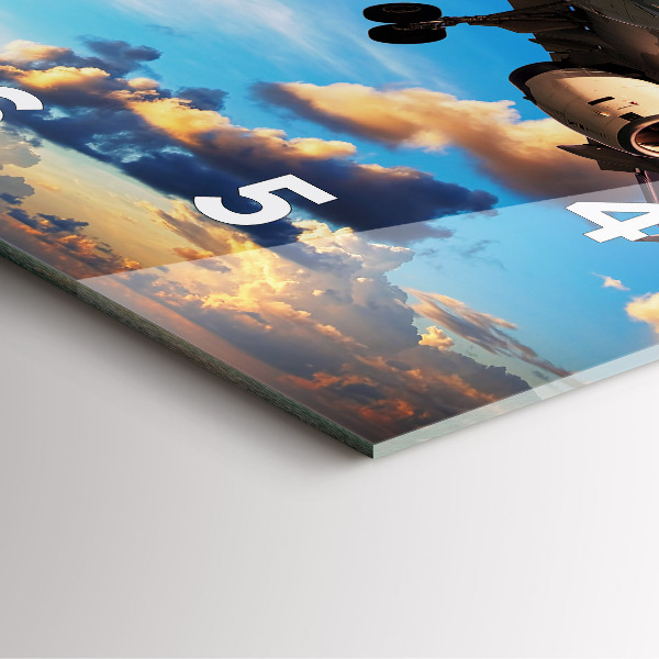 Wanduhr quadratisch mit motiv Wolkenebene