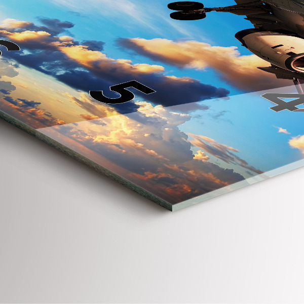 Wanduhr quadratisch mit motiv Wolkenebene