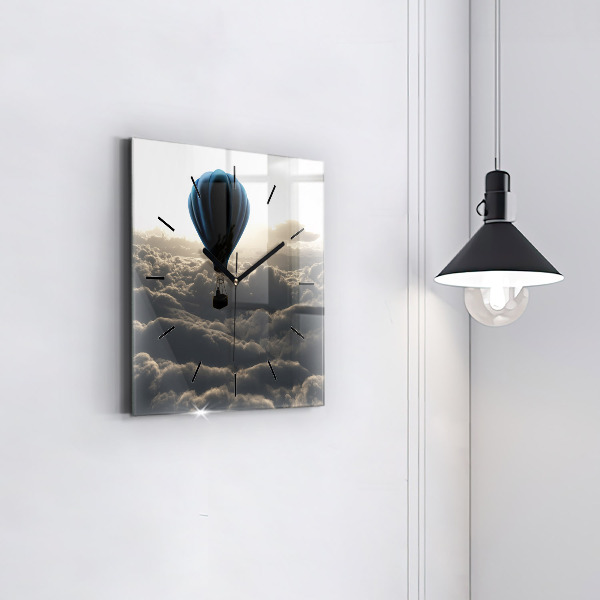Wanduhr quadratisch mit motiv Luftballon am Himmel