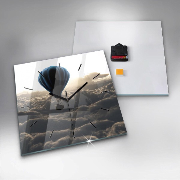 Wanduhr quadratisch mit motiv Luftballon am Himmel