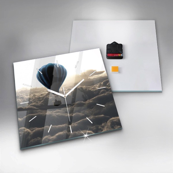 Wanduhr quadratisch mit motiv Luftballon am Himmel