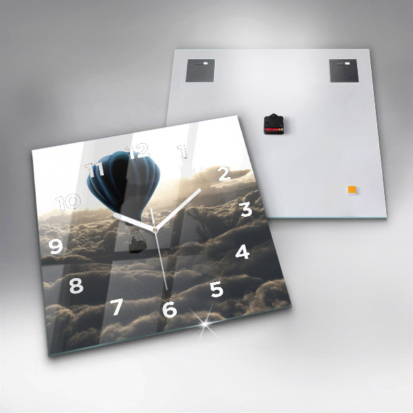 Wanduhr quadratisch mit motiv Luftballon am Himmel