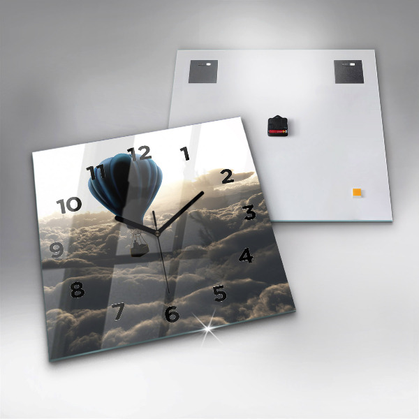 Wanduhr quadratisch mit motiv Luftballon am Himmel