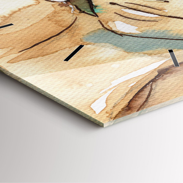 Wanduhr modern quadratisch Abstraktion Frau