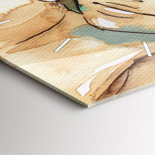 Wanduhr modern quadratisch Abstraktion Frau