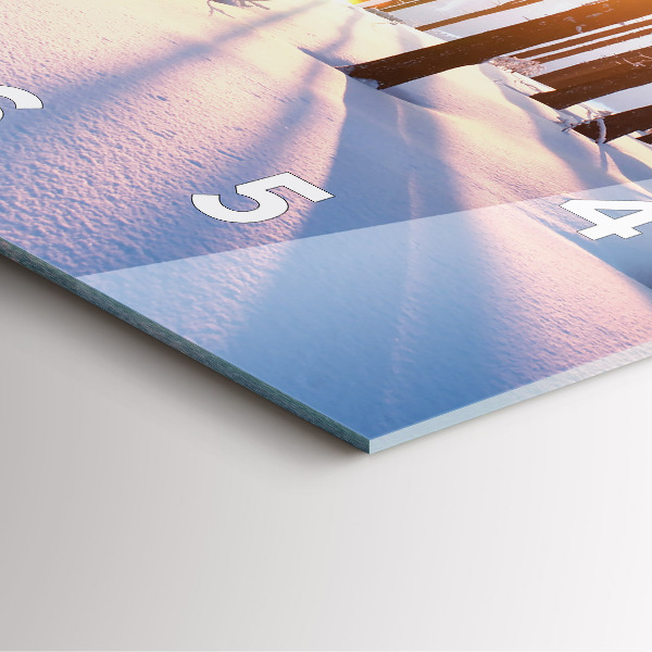 Wanduhr quadratisch mit motiv Sonnenuntergang Wald