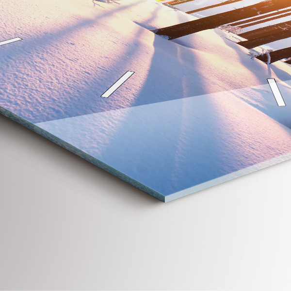 Wanduhr quadratisch mit motiv Sonnenuntergang Wald