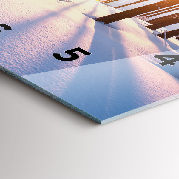 Wanduhr quadratisch mit motiv Sonnenuntergang Wald